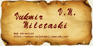 Vukmir Miletaški vizit kartica